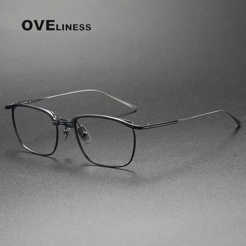 Oveliness Unisex Full Rim Square Brow Line Titanium Eyeglasses 814822