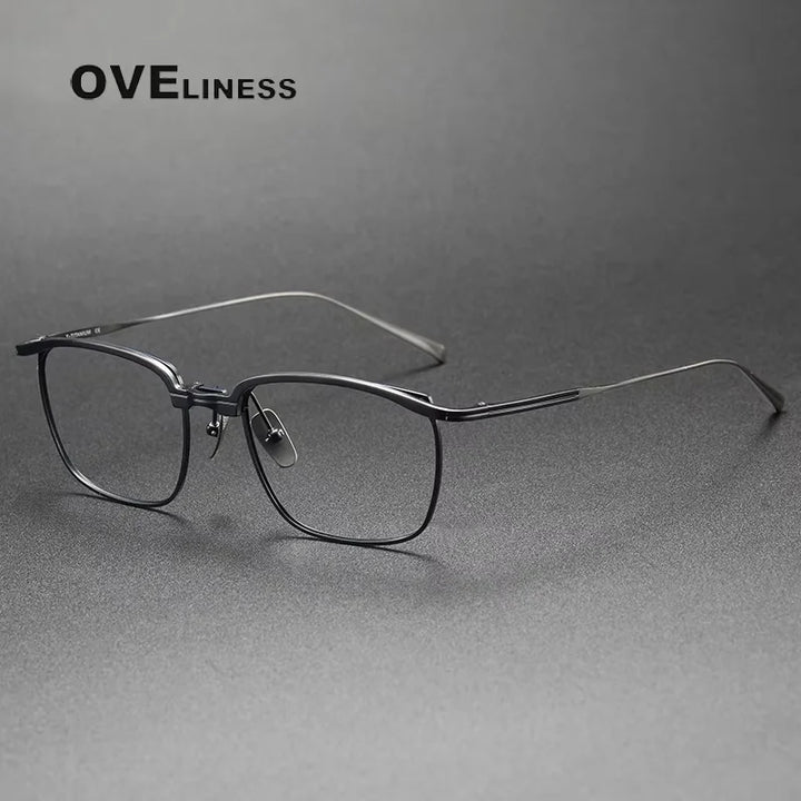 Oveliness Unisex Full Rim Square Brow Line Titanium Eyeglasses 814822