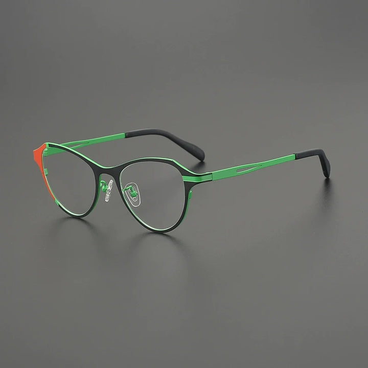 Gatenac Unisex Full Rim Brow Line Oval Titanium Eyeglasses G85878