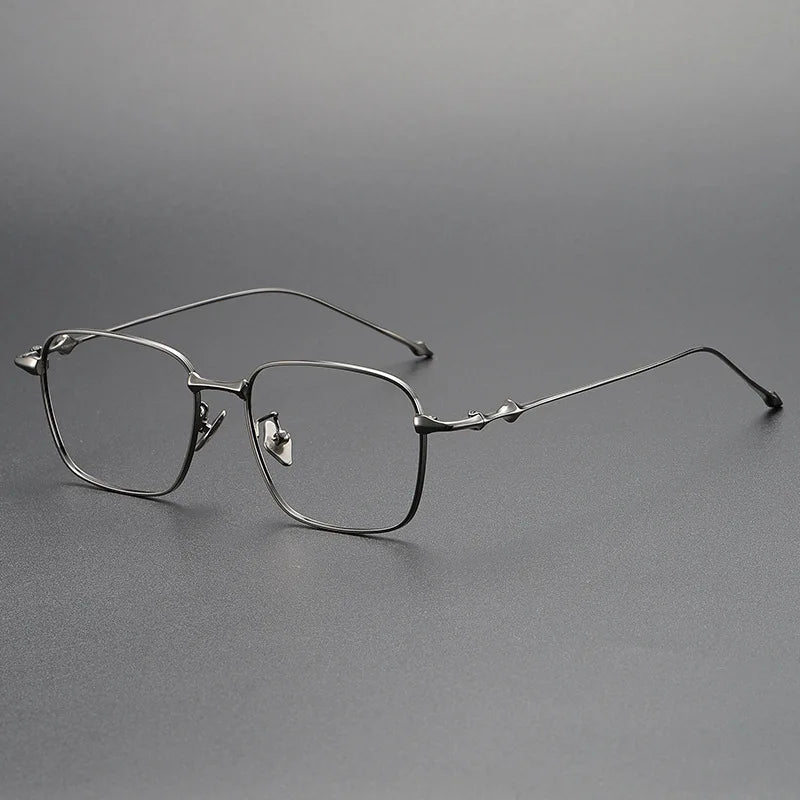 Yimaruili Unisex Full Rim Polygon Square Titanium Eyeglasses 614702