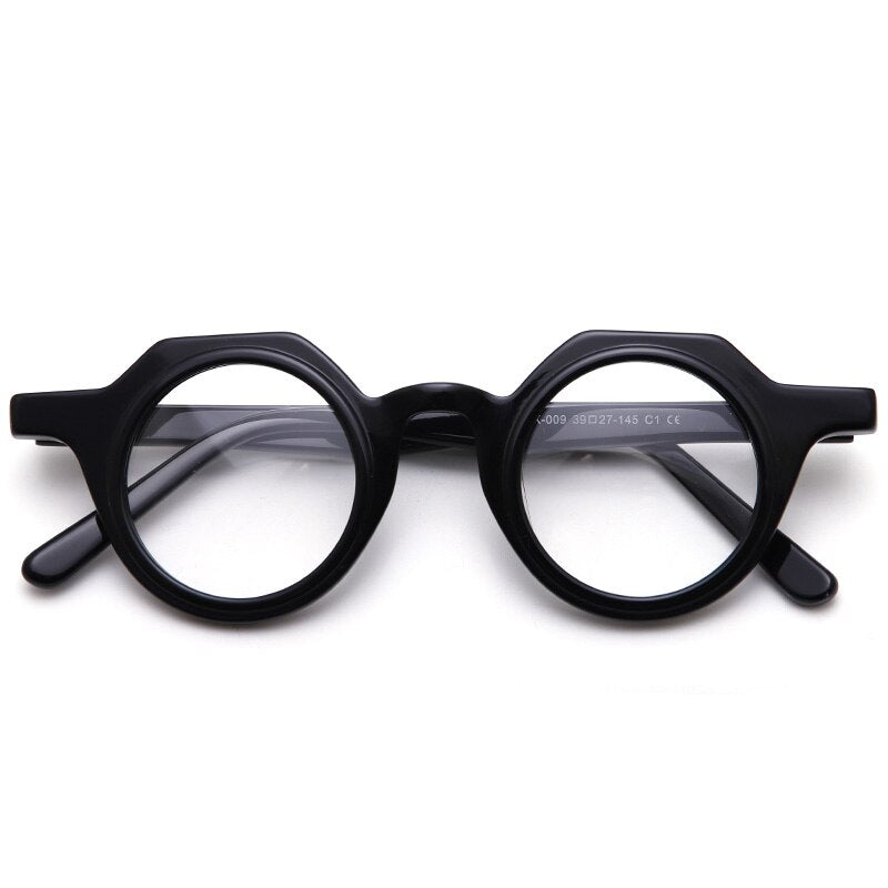 Muzz Unisex Full Rim Flat Top Round Acetate Eyeglasses 009 Full Rim Muzz C1