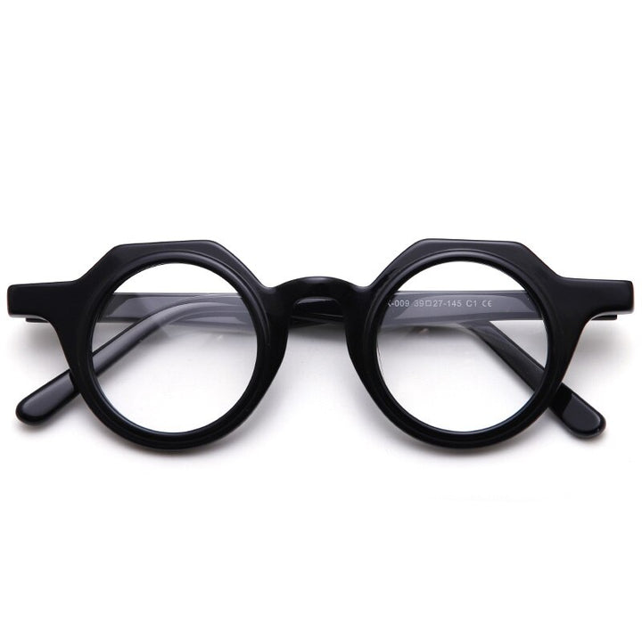 Muzz Unisex Full Rim Flat Top Round Acetate Eyeglasses 009 Full Rim Muzz C1