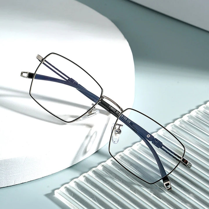 Hotochki Women's Full Rim Polygon Square Titanium Eyeglasses 860347