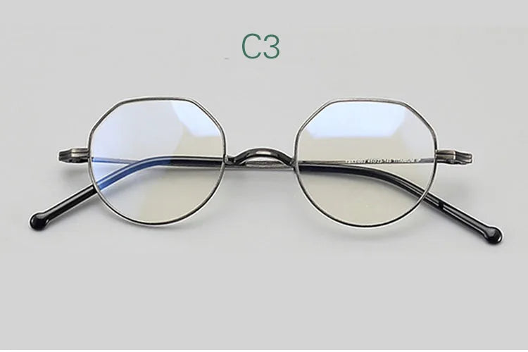 Yujo Women's Full Rim Flat Top Polygonal Titanium Eyeglasses  45177