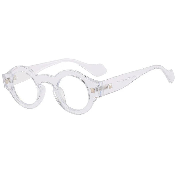CCspace Unisex Full Rim Small Round Acetate Reading Glasses R57019 Reading Glasses CCspace C5Clear 0