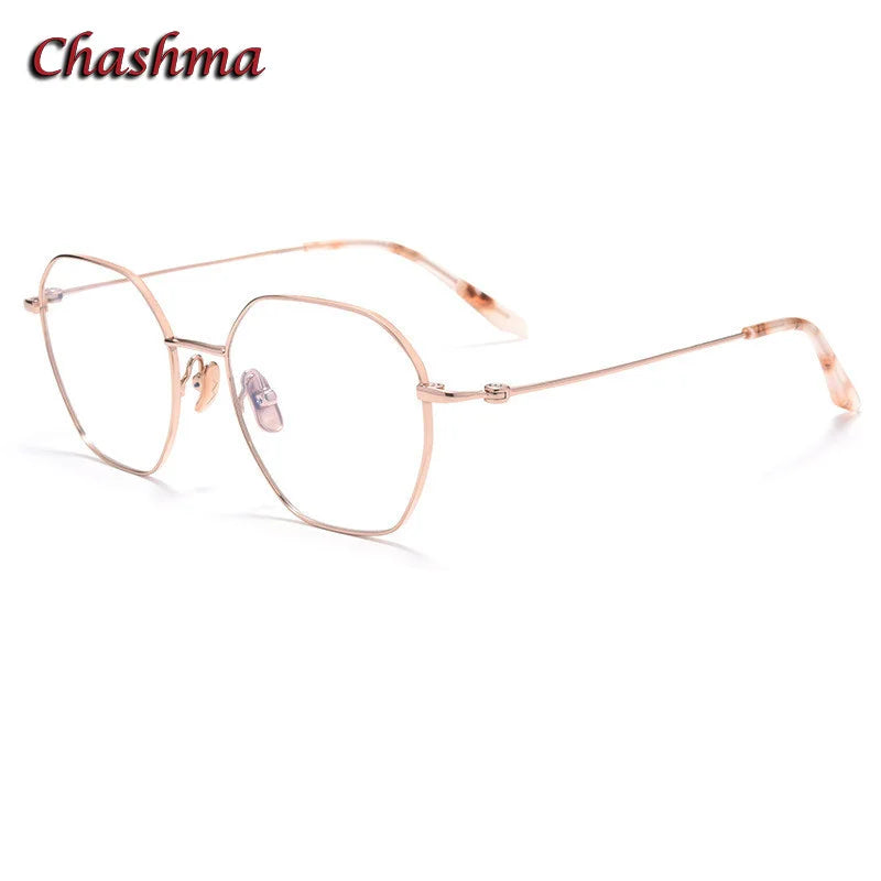 Chashma Ochki Unisex Full Rim Flat Top Oval Titanium Eyeglasses 84824