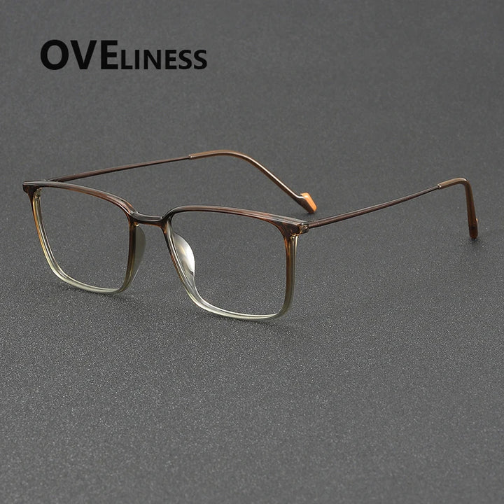Oveliness Women's Full Rim Square Tr 90 Titanium Eyeglasses 92346 Full Rim Oveliness green tea