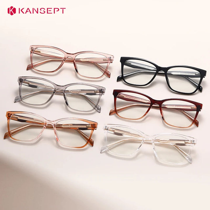 Kansept Women's Full Rim Square Tr 90 Alloy Reading Glasses 27016