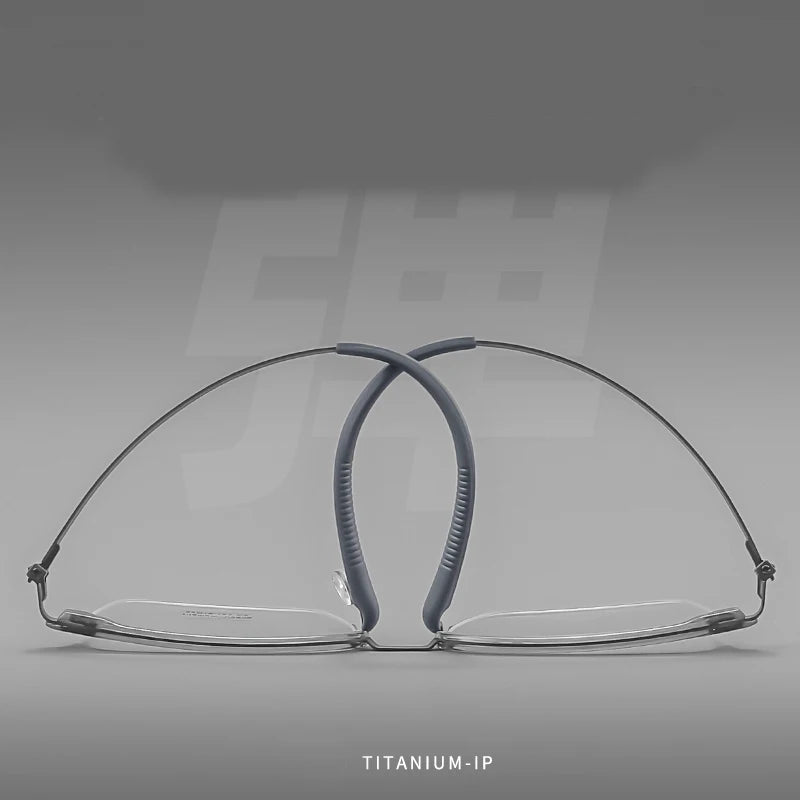 Reven Jate Unisex Semi Rim Square Titanium Eyeglasses 2609 Semi Rim Reven Jate