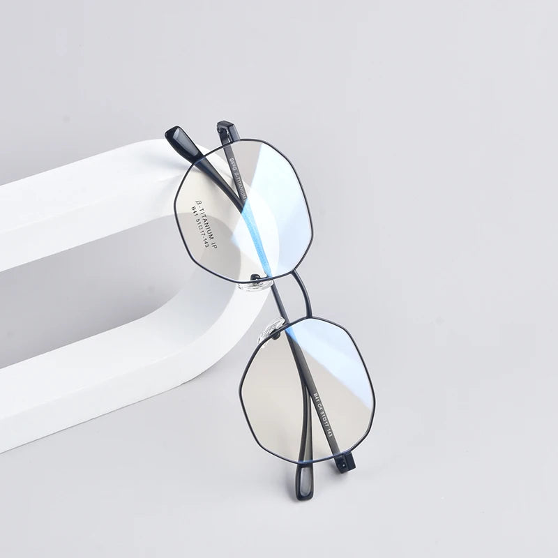 Secg Unisex Youth's Full Rim Polygon Titanium Eyeglasses 0241 Full Rim Secg