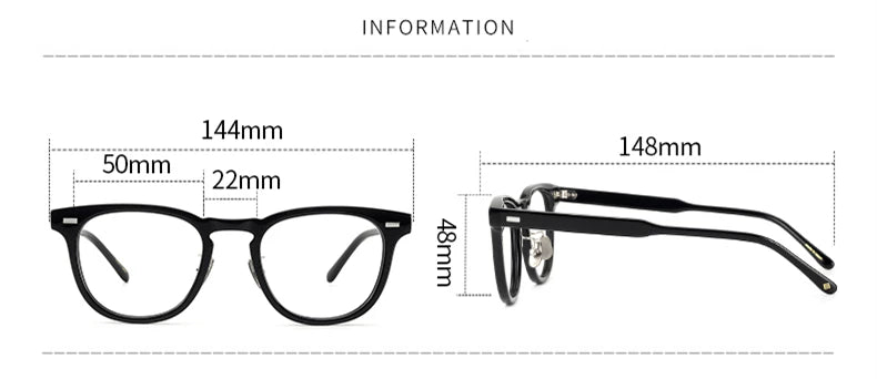 Black Mask Unisex Full Rim Square Acetate Eyeglasses 14422 Full Rim Black Mask