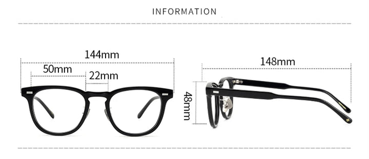Black Mask Unisex Full Rim Square Acetate Eyeglasses 14422 Full Rim Black Mask