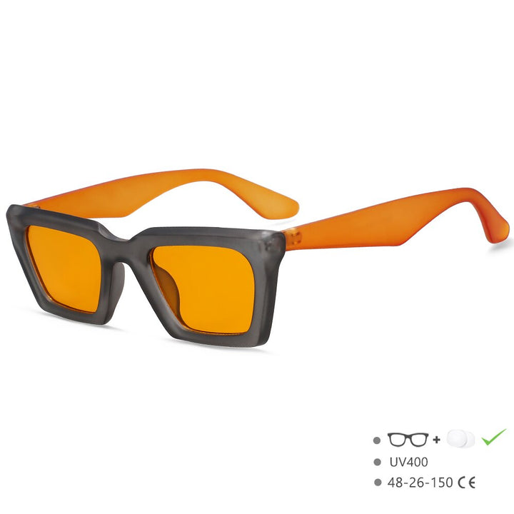 CCspace Unisex Full Rim Square Cat Eye Tr 90 Eyeglasses 55871 Full Rim CCspace GrayOrange China