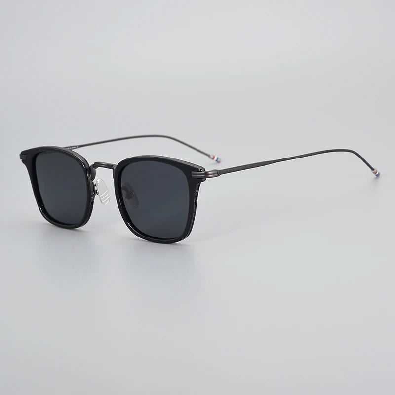 Black Mask Men's Full Rim Square Polarized Alloy Sunglasses X905 Full Rim Black Mask Black-Gray As Shown