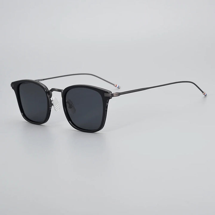 Black Mask Men's Full Rim Square Polarized Alloy Sunglasses X905 Full Rim Black Mask Black-Gray As Shown
