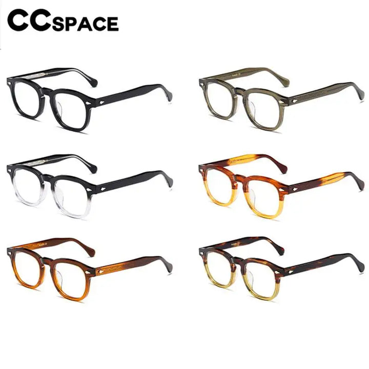 CCSpace Unisex Full Rim Square Acetate Eyeglasses 57314 Full Rim CCspace   