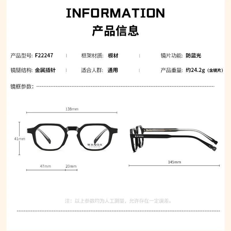 Reven Jate Women's Full Rim Flat Top Oval Tr 90 Alloy Eyeglasses 22247