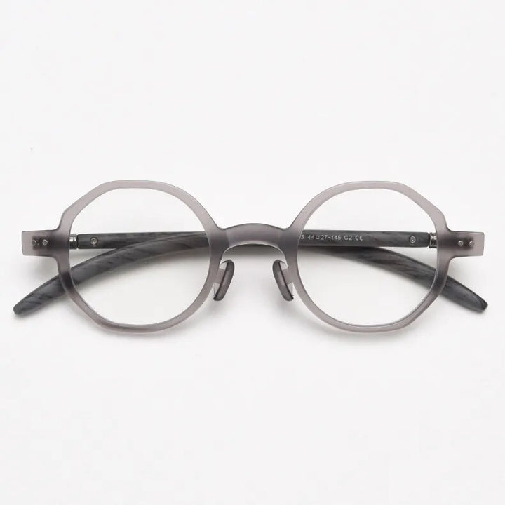 CCspace Unisex Full Rim Polygon Tr 90 Titanium Eyeglasses 56995 Full Rim CCspace C2Grey