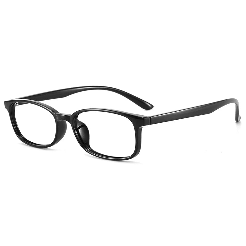 Reven Jate Unisex Small Full Rim Square Plastic Eyeglasses 1058 Full Rim Reven Jate shiny black  