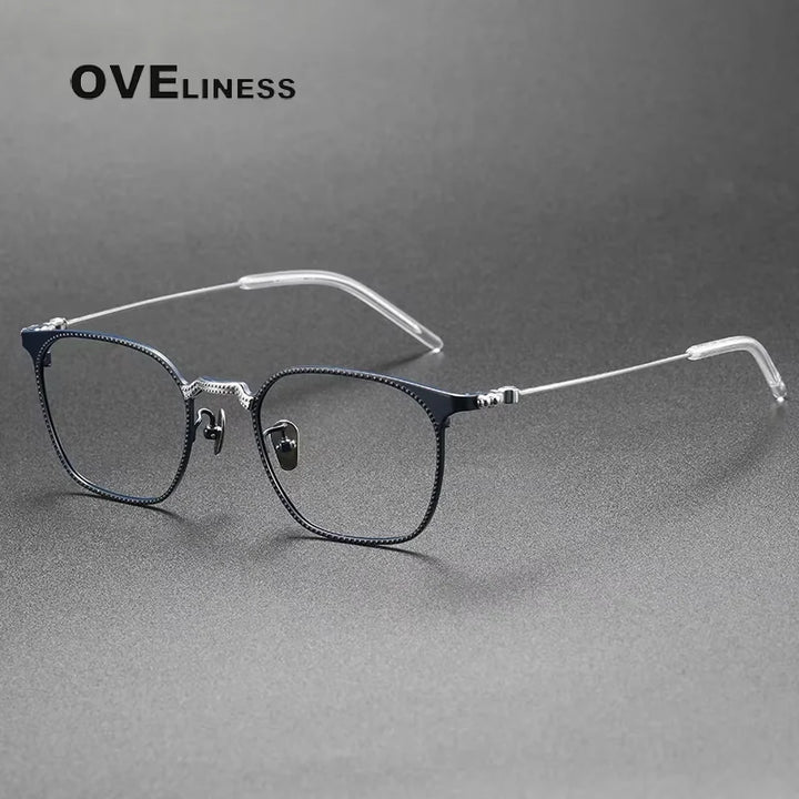 Oveliness Men's Full Rim Polygon Square Titanium Eyeglasses 67162