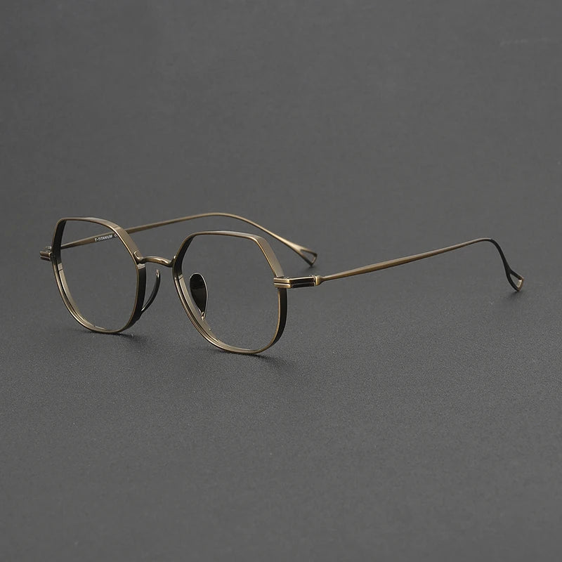 Muzz Unisex Full Rim Flat Top Oval Titanium Eyeglasses 73001