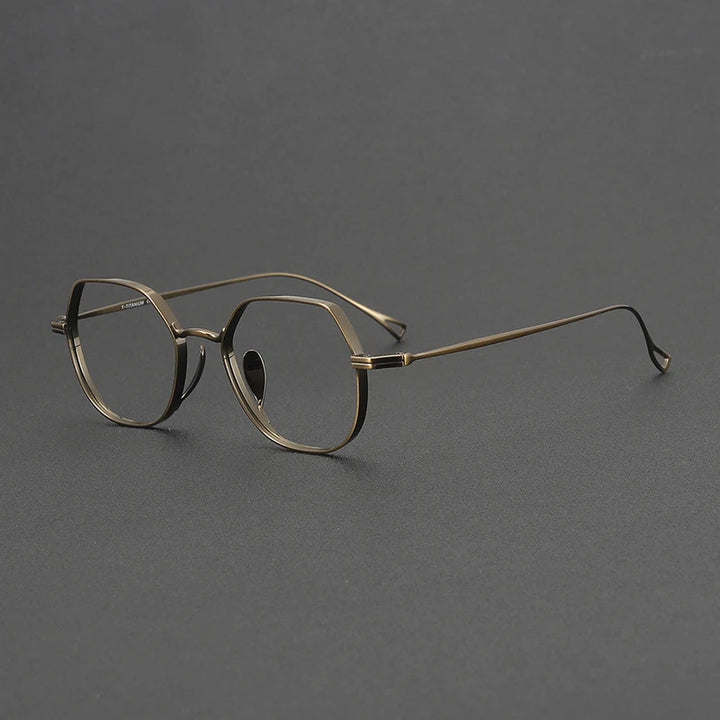 Muzz Unisex Full Rim Flat Top Oval Titanium Eyeglasses 73001