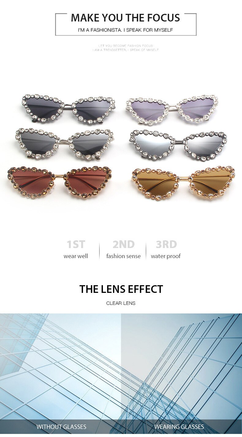 CCspace Women's Full Rim Triangle Cat Eye Alloy UV400 Sunglasses 56219 Sunglasses CCspace Sunglasses