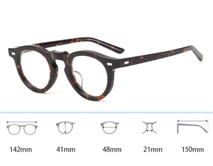 CCspace Unisex Full Rim Round Acetate Eyeglasses 57331 Full Rim CCspace