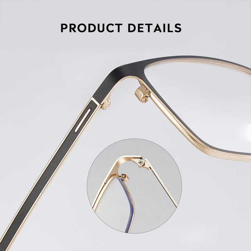 Kansept Men's Full Rim Big Square Stainless Steel Eyeglasses 34630 Full Rim Kansept