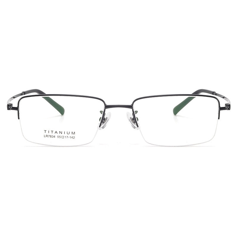 Bclear Unisex Semi Rim Square Titanium Eyeglasses Lb7834 Semi Rim Bclear   