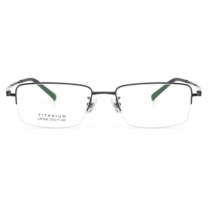 Bclear Unisex Semi Rim Square Titanium Eyeglasses Lb7834 Semi Rim Bclear