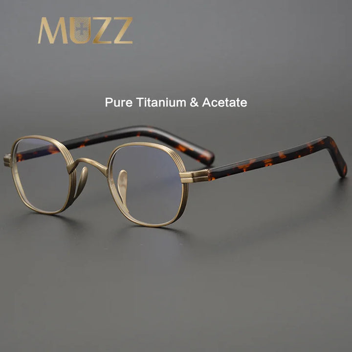 Muzz Women's Full Rim Square Round Titanium Acetate Eyeglasses 10518