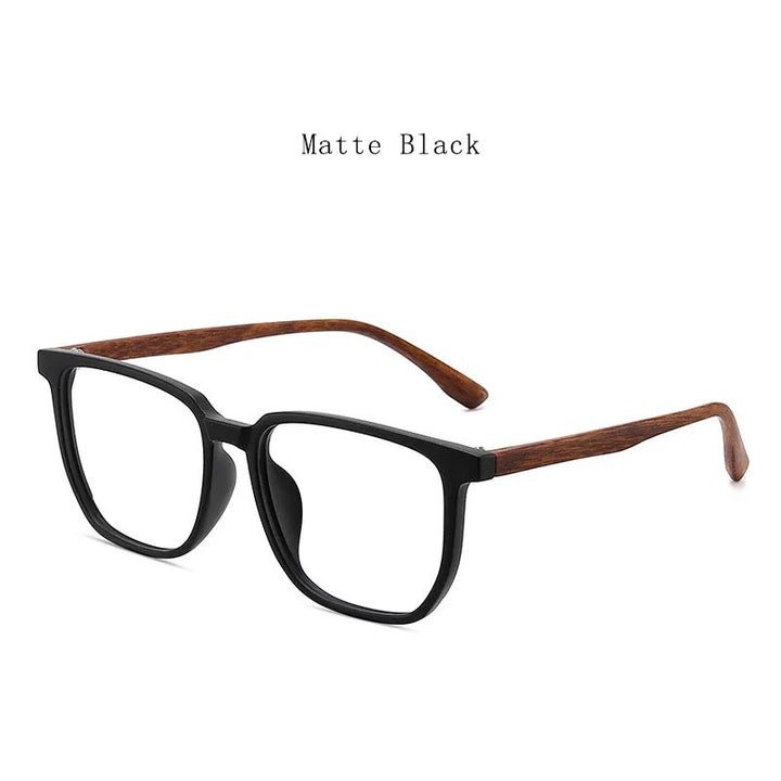 Hdcrafter Unisex Full Rim Square Tr 90 Acetate Eyeglasses 752323 Full Rim Hdcrafter Eyeglasses Matte-Black