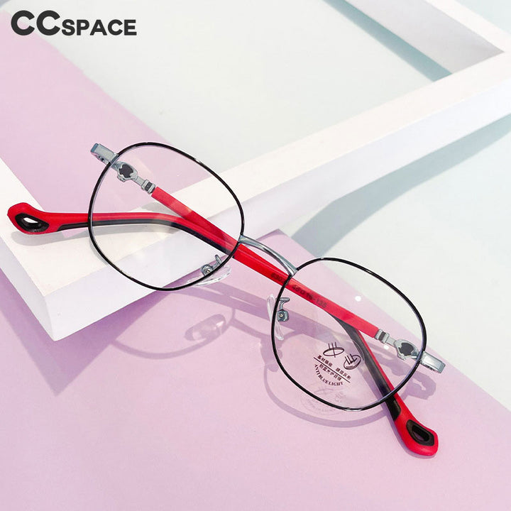 CCspace Unisex Youth Full Rim Oval Alloy Eyeglasses 56566 Full Rim CCspace