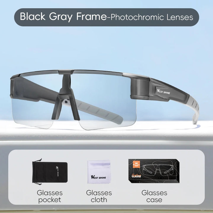 West Biking Unisex Semi Rim Square Over Frame Polycarbonate Sunglasses 770703