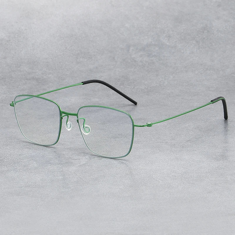 Black Mask Unisex Full Rim Square Screwless Titanium Eyeglasses Ld5530 Full Rim Black Mask Green  