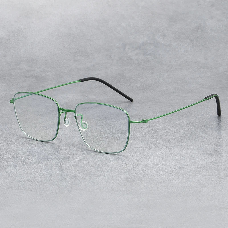 Black Mask Women's Full Rim Square Screwless Titanium Eyeglasses 45530