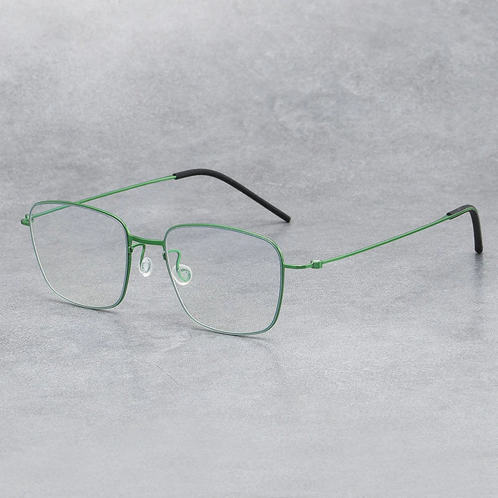 Black Mask Women's Full Rim Square Screwless Titanium Eyeglasses 45530