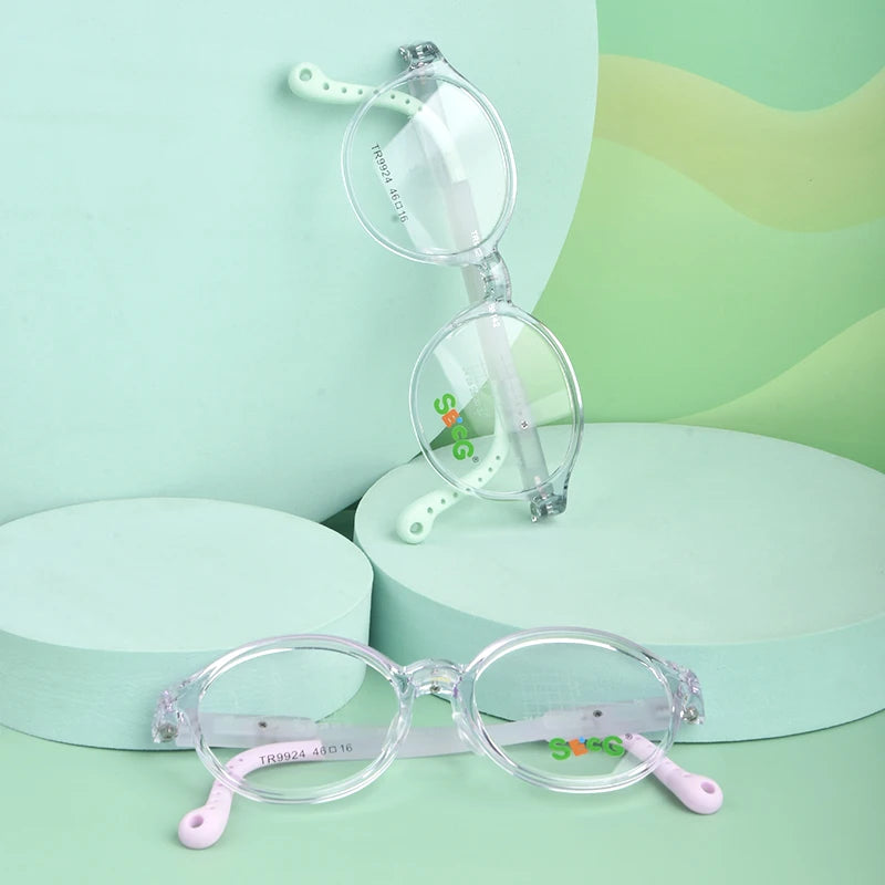 Secg Unisex Children's Full Rim Round Tr 90 Silica Eyeglasses 9924 Full Rim Secg