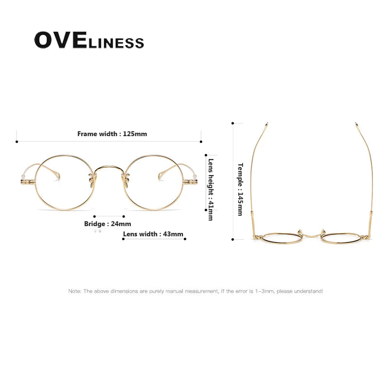 Oveliness Unisex Full Rim Round Titanium Eyeglasses M005 Full Rim Oveliness