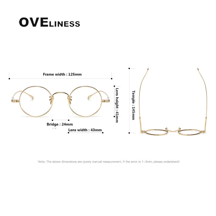 Oveliness Unisex Full Rim Round Titanium Eyeglasses M005 Full Rim Oveliness