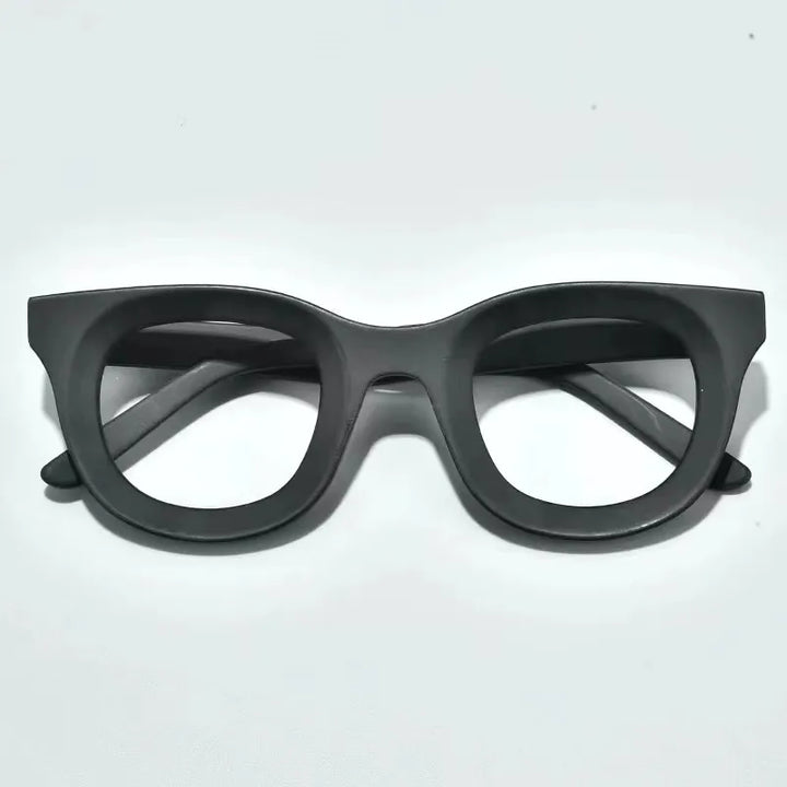 Black Mask Unisex Full Rim Square Acetate Eyeglasses L6688 Full Rim Black Mask Matte Black