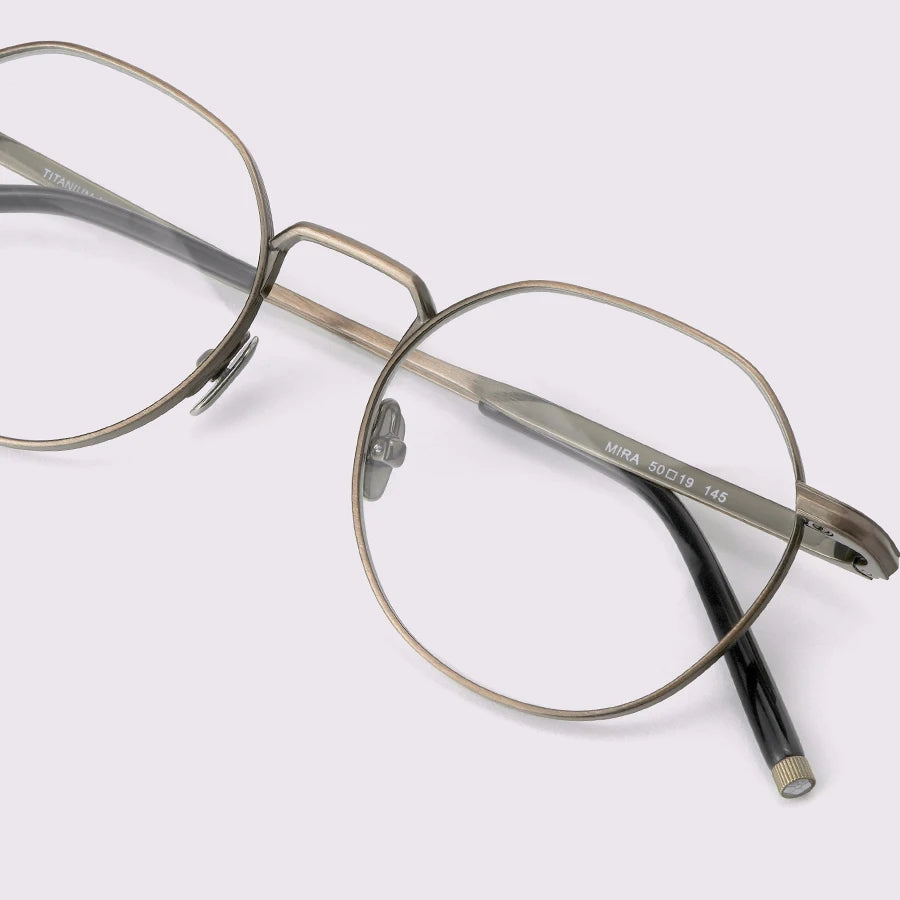 Black Mask Unisex Full Rim Round Titanium Eyeglasses M137 Full Rim Black Mask