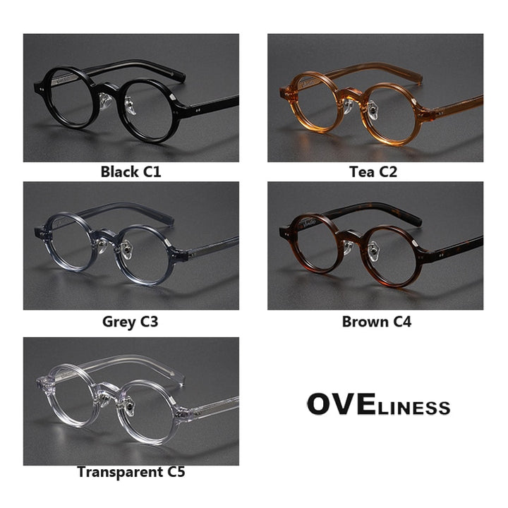 Oveliness Unisex Full Rim Roun Acetate Eyeglasses 005 Full Rim Oveliness
