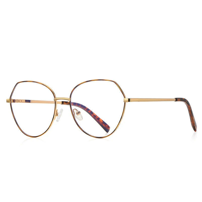 Vicky Women's Full Rim Oval Polygon Stainless Steel Reading Glasses 3095 Reading Glasses Vicky PFD3095-C2 Prescription custom