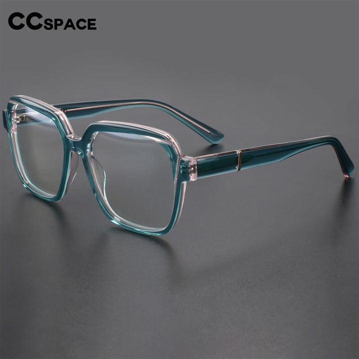 CCspace Unisex Full Rim Irregular Square Acetate Eyeglasses 56315 Full Rim CCspace
