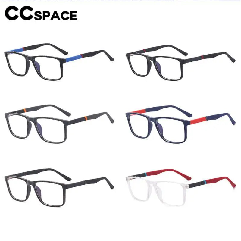 CCspace Unisex Full Rim Square Tr 90 Titanium Eyeglasses 57307 Full Rim CCspace