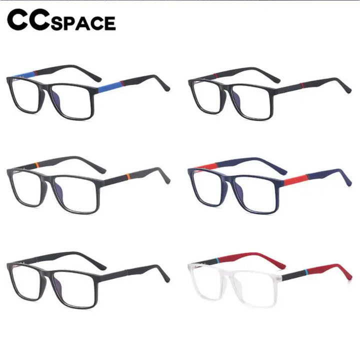 CCspace Unisex Full Rim Square Tr 90 Titanium Eyeglasses 57307 Full Rim CCspace