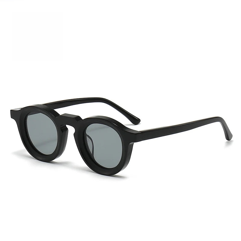 Black Mask Unisex Full Rim Round Acetate Sunglasses 442741 Full Rim Black Mask C1 As Shown