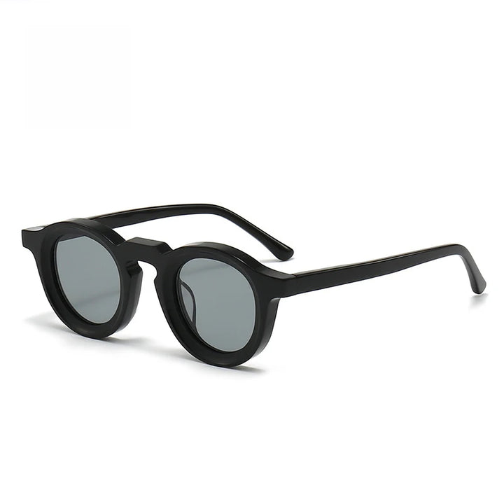 Black Mask Unisex Full Rim Round Acetate Sunglasses 442741 Full Rim Black Mask C1 As Shown